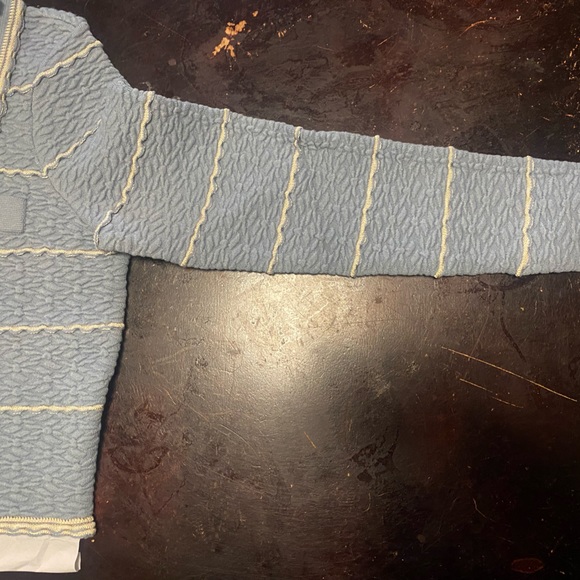 Sandro Infinity Cropped Cardigan in Sky Blue - Picture 9 of 14